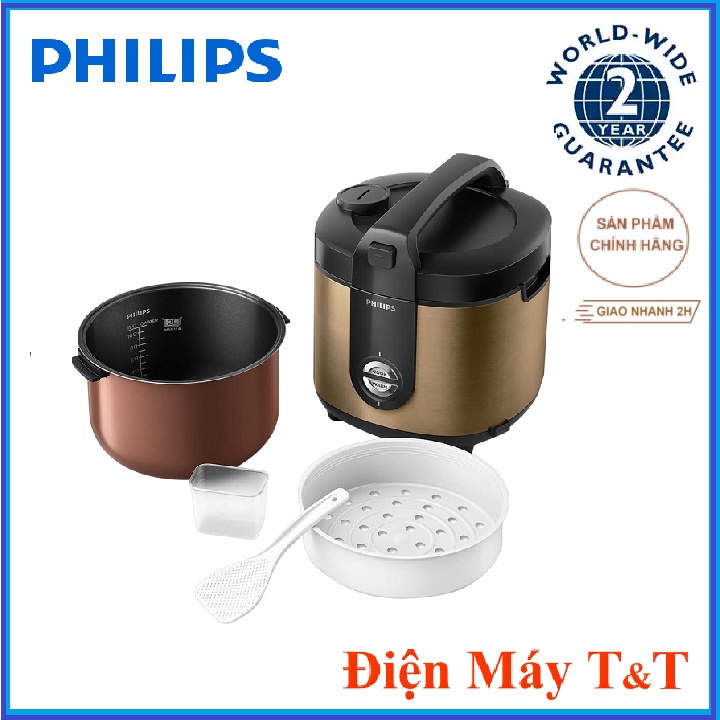 [Mã ELHADEV giảm 4% đơn 300K] Nồi cơm điện 2L, công suất 650W Philips HD3132/68, Hàng phân phối chính hãng