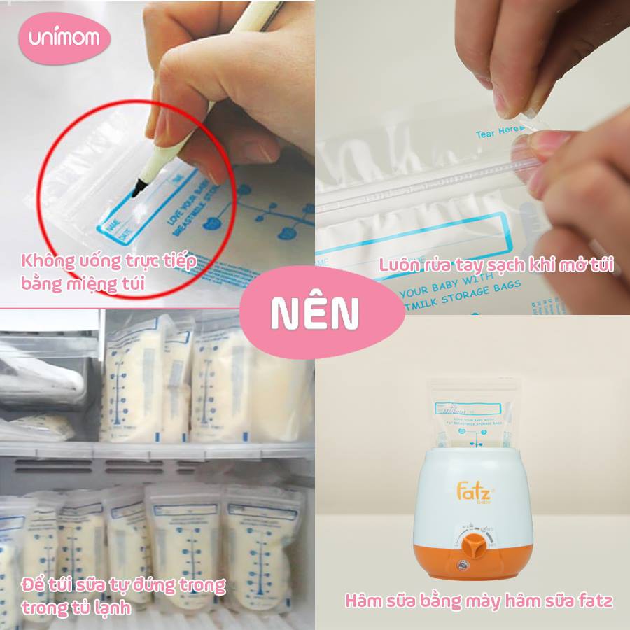 60 - 120 túi trữ sữa Mẹ 210ml UNIMOM COMPACT UM870268 (Made in Korea)