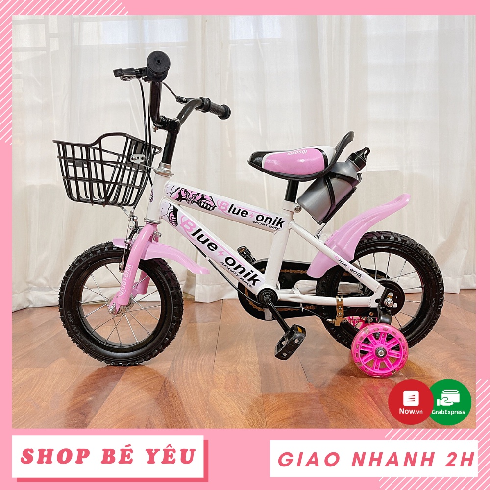Xe đạp cho bé  𝑭𝒓𝒆𝒆𝒔𝒉𝒊𝒑  Xe đạp trẻ em cho bé thể thao bánh xe 12 inch / 14 inch mẫu mới nhất màu hồng 9BABY