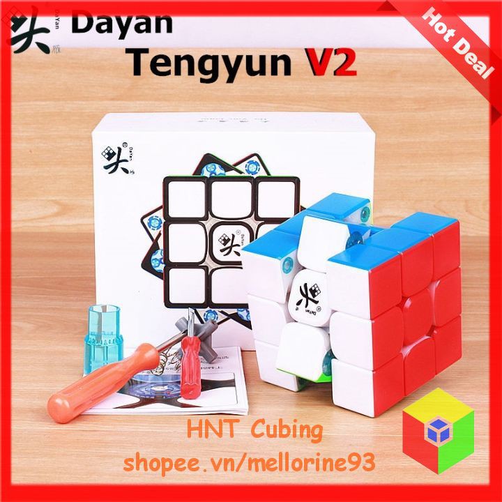 Rubik 3×3 DaYan TengYun v2 M Rubik Cao Cấp Có Sẵn Nam Châm, Thay Đổi Được Lực Hút Nam Châm