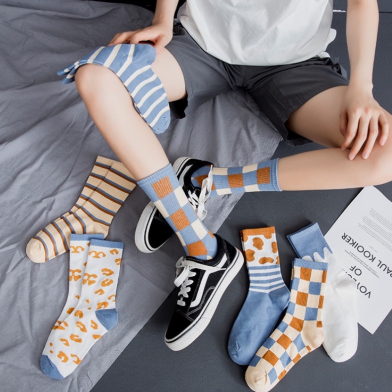 Tất chân cổ cao ngắn unisex chất vải mềm dày thoáng khí Pison, vớ Ulzzang nhiều màu - 01 đôi