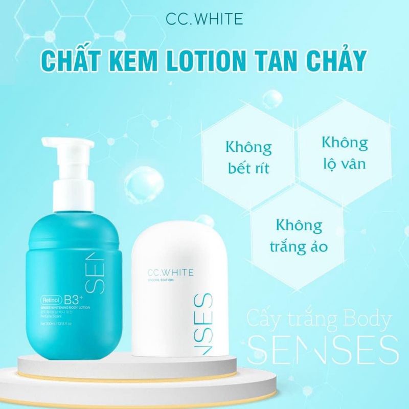 Mua 1 tặng 2. Kem trắng da Body Senses_ CC White.