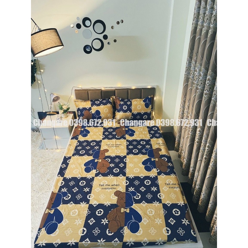 Ga gối cottong poly m6/m8/2m2  drap giường,ga trải giường+2 vỏ gối đầu đủ kích thước mẫu mã đa dạng