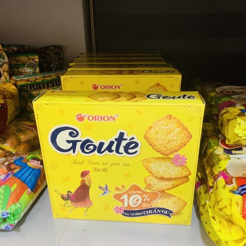 Bánh quy mè Goute/Gouté Orion hộp 316,8g thơm giòn