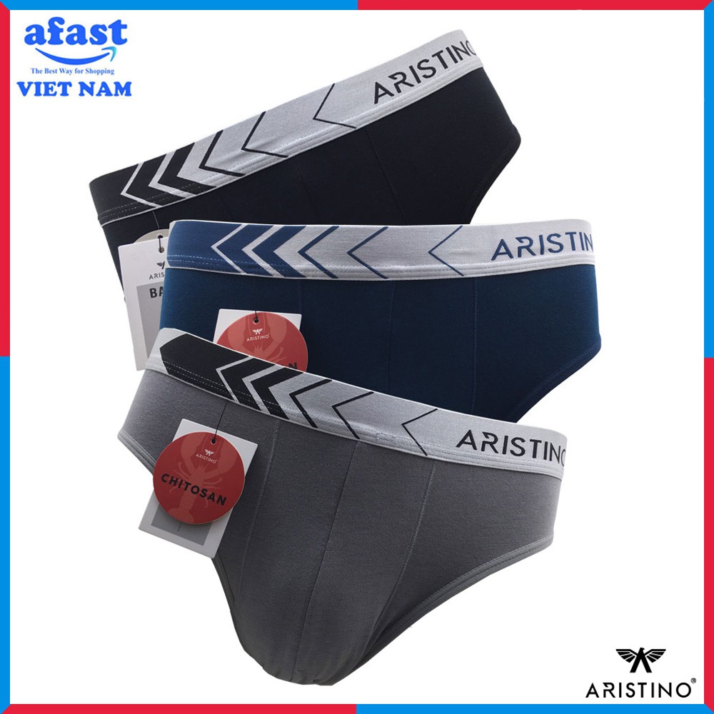 Combo 3 Quần Lót Nam Tam Giác Aristino ABF01817, Mẫu Mới Siêu Thoáng, Co Dãn 4 Chiều [Hàng Chính Hãng]