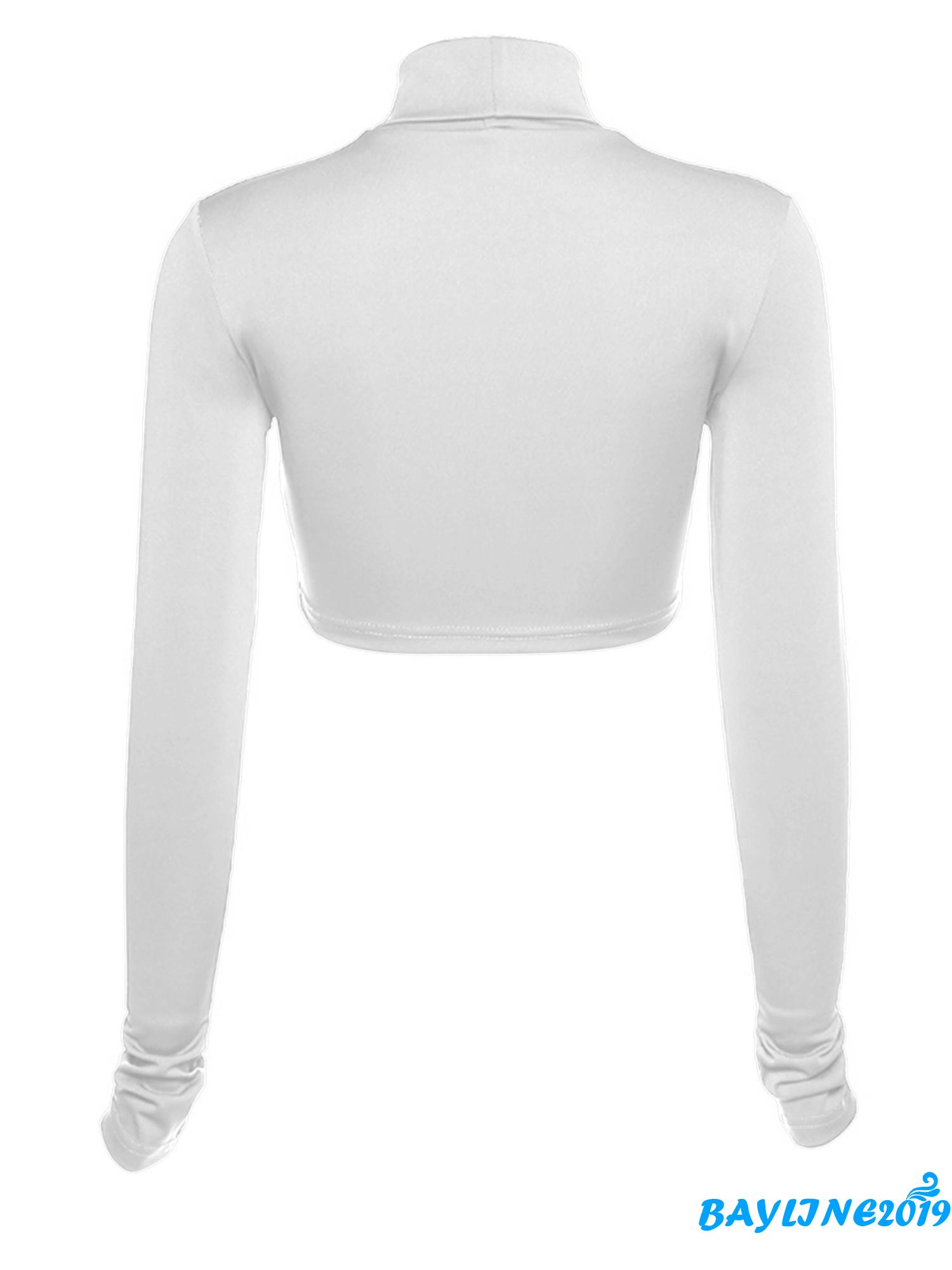 Áo croptop tay dài màu trơn thời trang trẻ trung năng động cho nữ | BigBuy360 - bigbuy360.vn