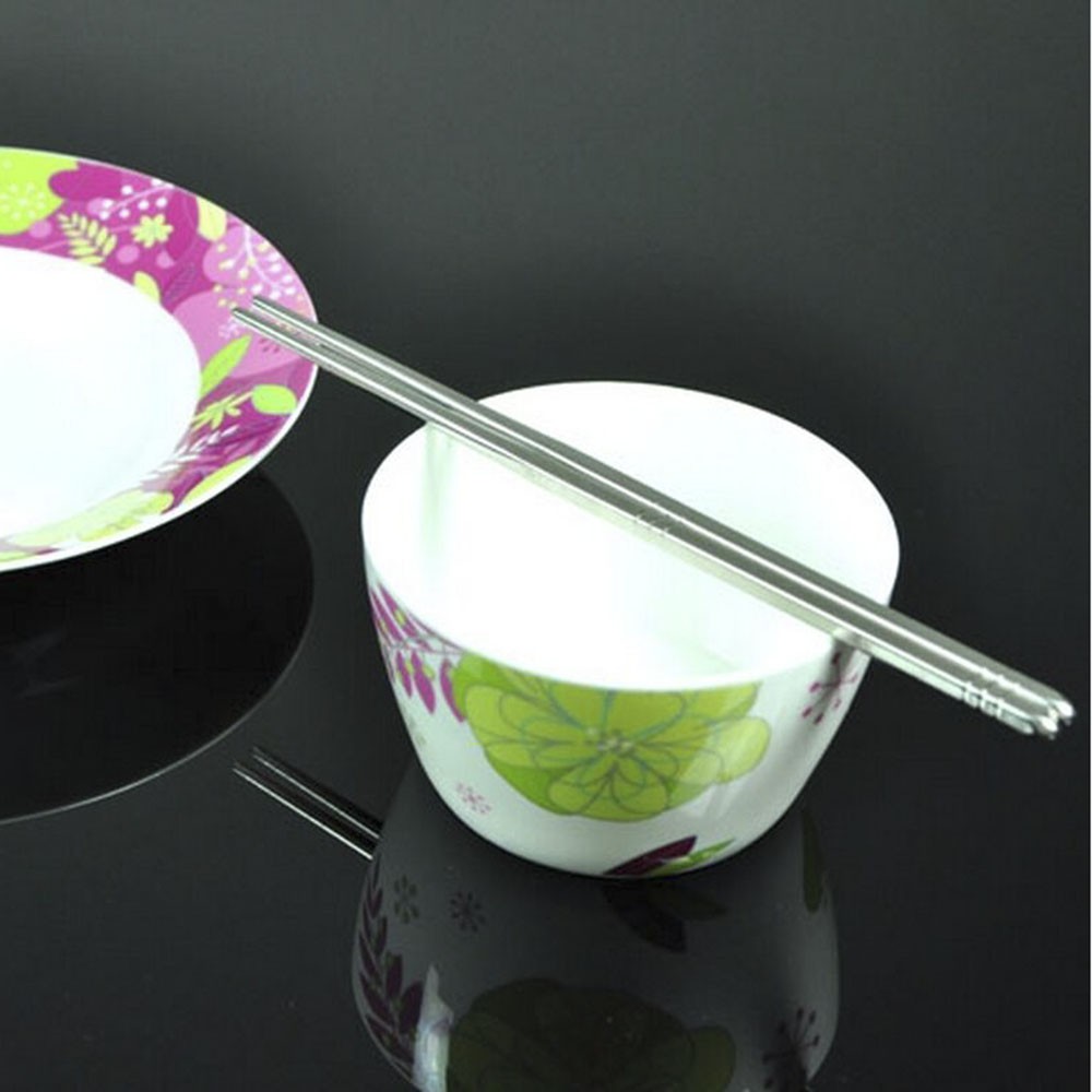 1 đôi đũa thép không gỉ phong cách Hàn Quốc dài 23cm