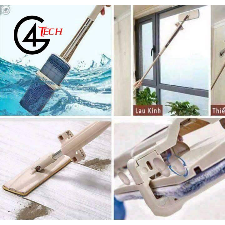 Chôi lau nhà gạt nước thông minh tự vắt Spin Mop - Chổi lau nhà tự vắt siêu tiện dụng