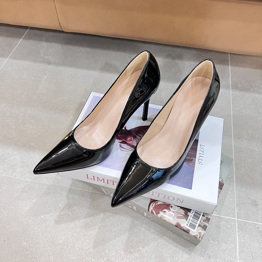 Giày COLEE Gót Đũa Nhọn Basic Đế Đỏ Cao 10p VNXK