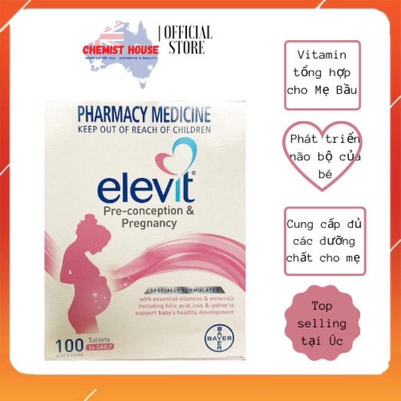 ELEVIT VITAMIN TỔNG HỢP cho bà bầu 100 viên