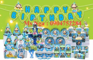 Đồ trang trí sinh nhật bé(72 món)