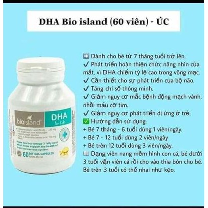 DHA BIO ISLAND For kid của ÚC