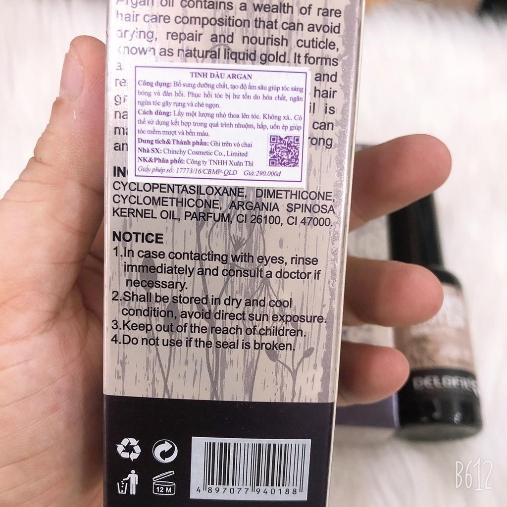 TINH DẦU DELOFIL ARGAN OIL PHỤC HỒI TÓC HƯ TỔN BÓNG MƯỢT 50ML