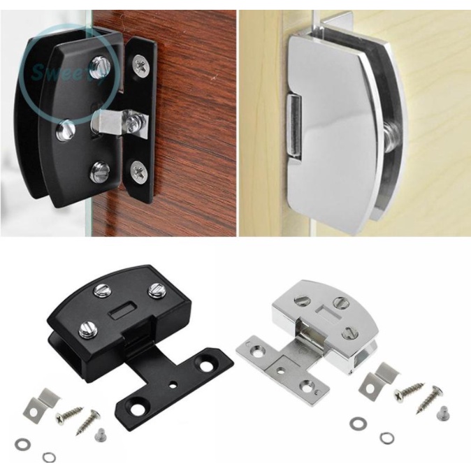(KE128) 1 cặp Bản Lề Cửa Nhà Tắm Kính Tường Không Khung 90 ° Bản Lề Cửa Tủ Bằng Hợp Kim Kẽm