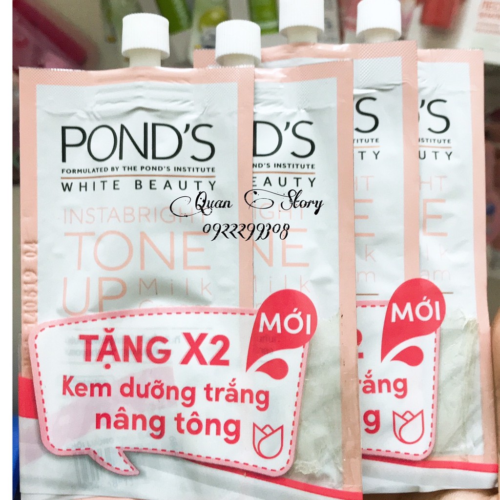 [ Hàng Mẫu Dùng Thử ] Combo 2 gói ⚡️Kem dưỡng trắng Pond’s Instabright Tone Up Milk Cream 7g rất tiện để túi