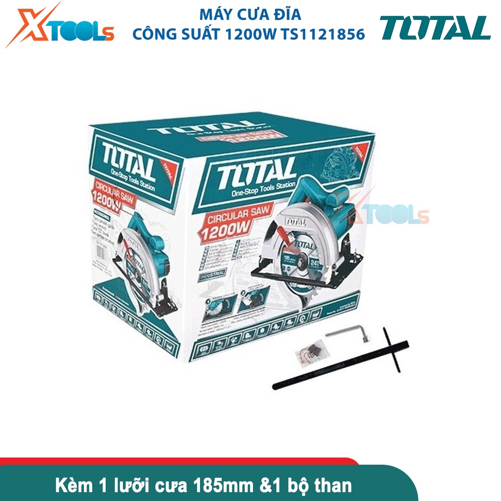 Máy cưa đĩa tròn Total Máy cưa gỗ đĩa tròn 1200W-2200W Điện áp 220-240V~50/60Hz, Tốc độ 5000rpm [CHÍNH HÃNG][XTOOLS]