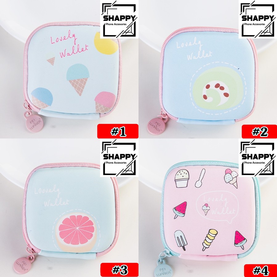 Ví Vuông Mini PU Trái Cây Size 7,5x7,5x3 - Đựng Tai Nghe - Cáp Sạc - Chìa Khóa &amp; Phụ Kiện Mini Các Loại [Shappy Shop]