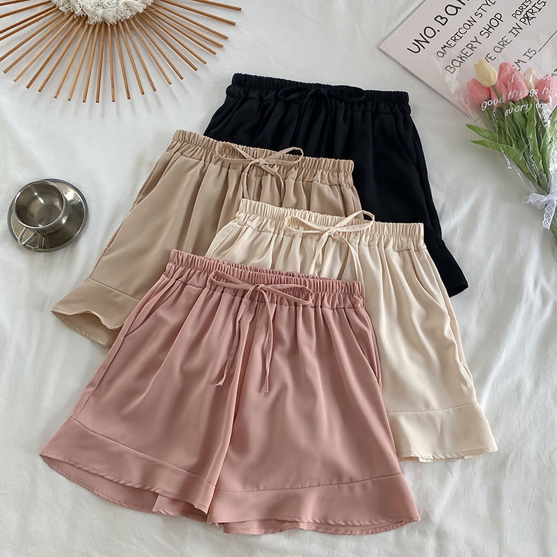 Quần Short Lưng Cao Ống Rộng Thời Trang Mùa Hè Cho Nữ