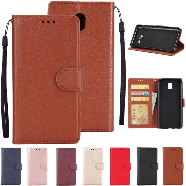 For Samsung J7 PLUS/J7+ Full Protective Clip Case Cover PU Stylish Shell with Card Slot