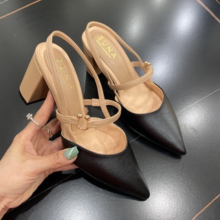 Sandal bít mũi gót vuông 7cm - X277