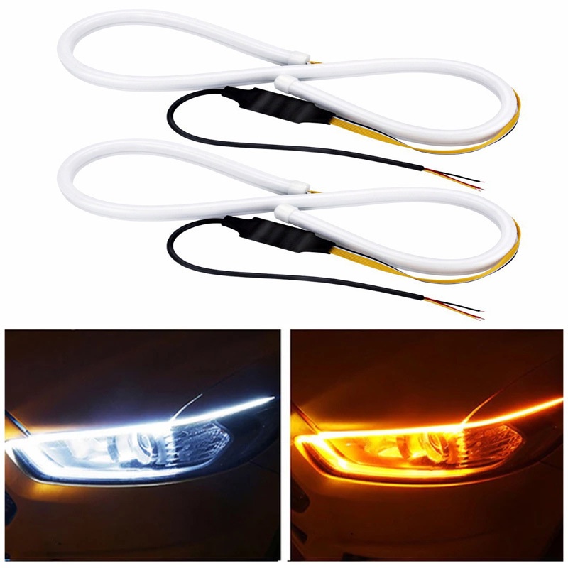 Bộ 2 Dây LED ban ngày + xinhan dùng cho đèn pha oto 60cm 12V