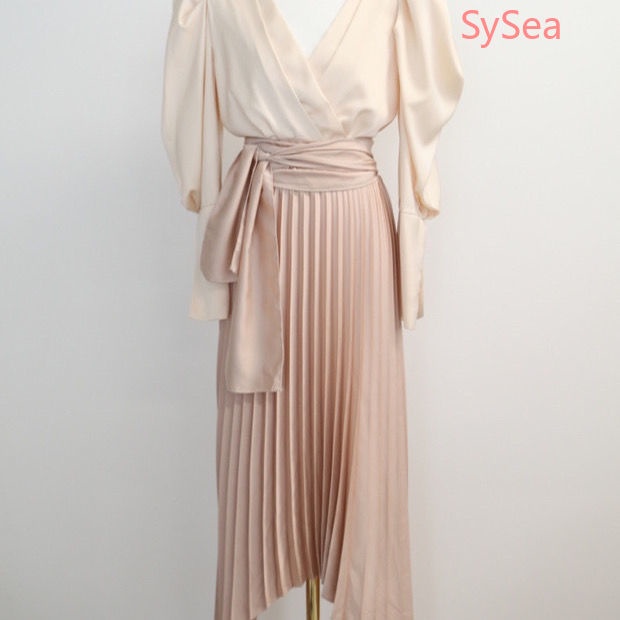 Set Áo Chiffon + Chân Váy Dài Xếp Ly Thời Trang Pháp Cho Nữ