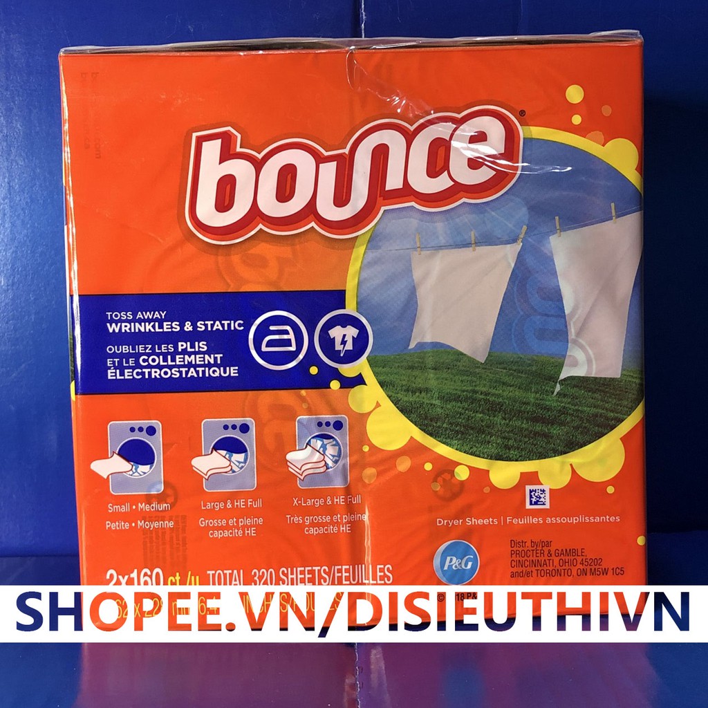 Set Khăn Giấy Thơm Quần Áo Bounce 4 In 1 (160 Tờ)x2 tạo độ thơm cho quần áo, tủ áo, máy giặt thơm mùi hương tự nhiên