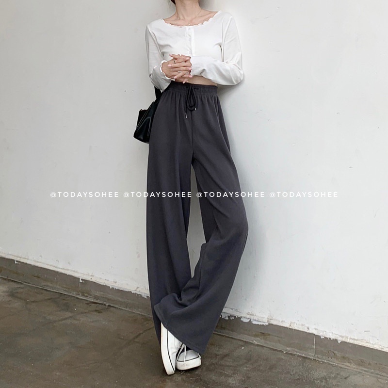 Quần suông thun gân