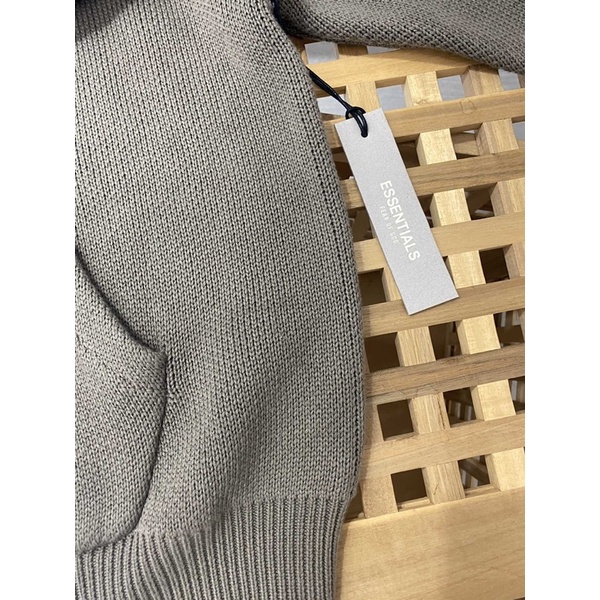 ⚡️ - Áo Hoodie Fear of God Essentials Knit Pullover Hoodie  TAUPE, áo hoodie len FOG ESSENTIALS