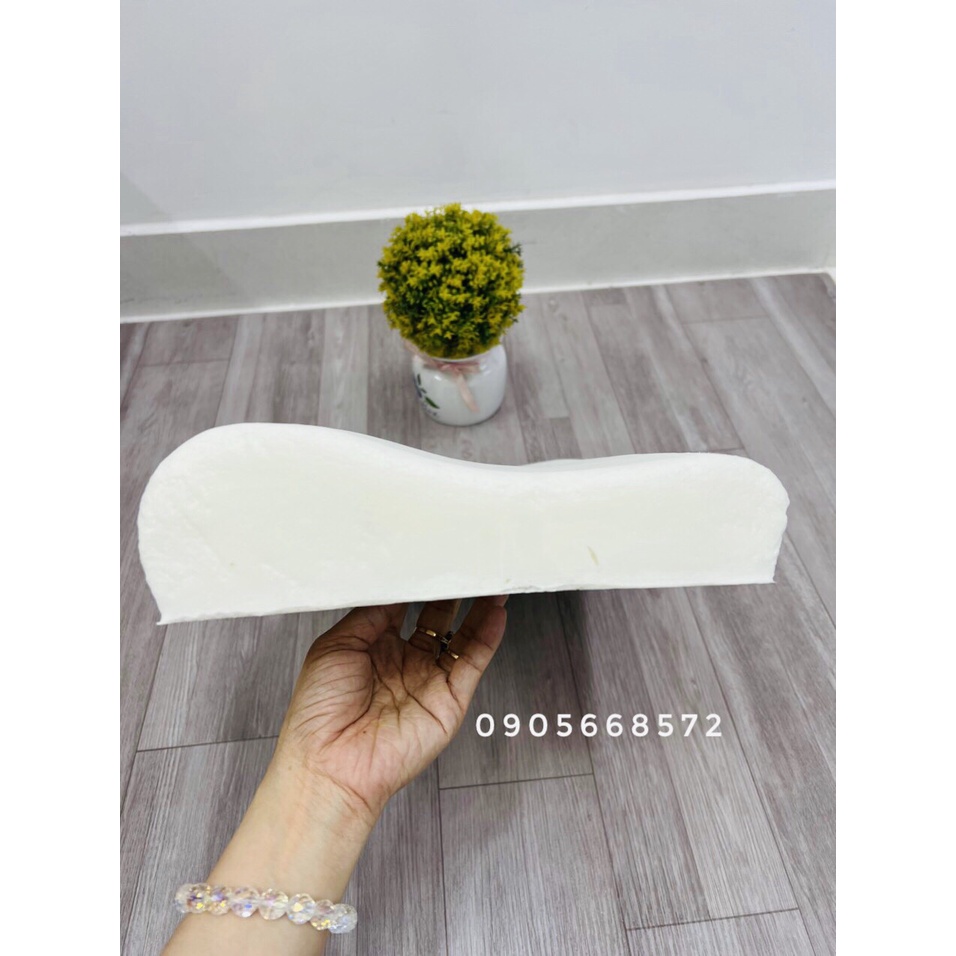 Gối cao su non cho bé từ 2 đến 10 tuổi vỏ gối 100% coton mát thấm hút êm mềm 25*45