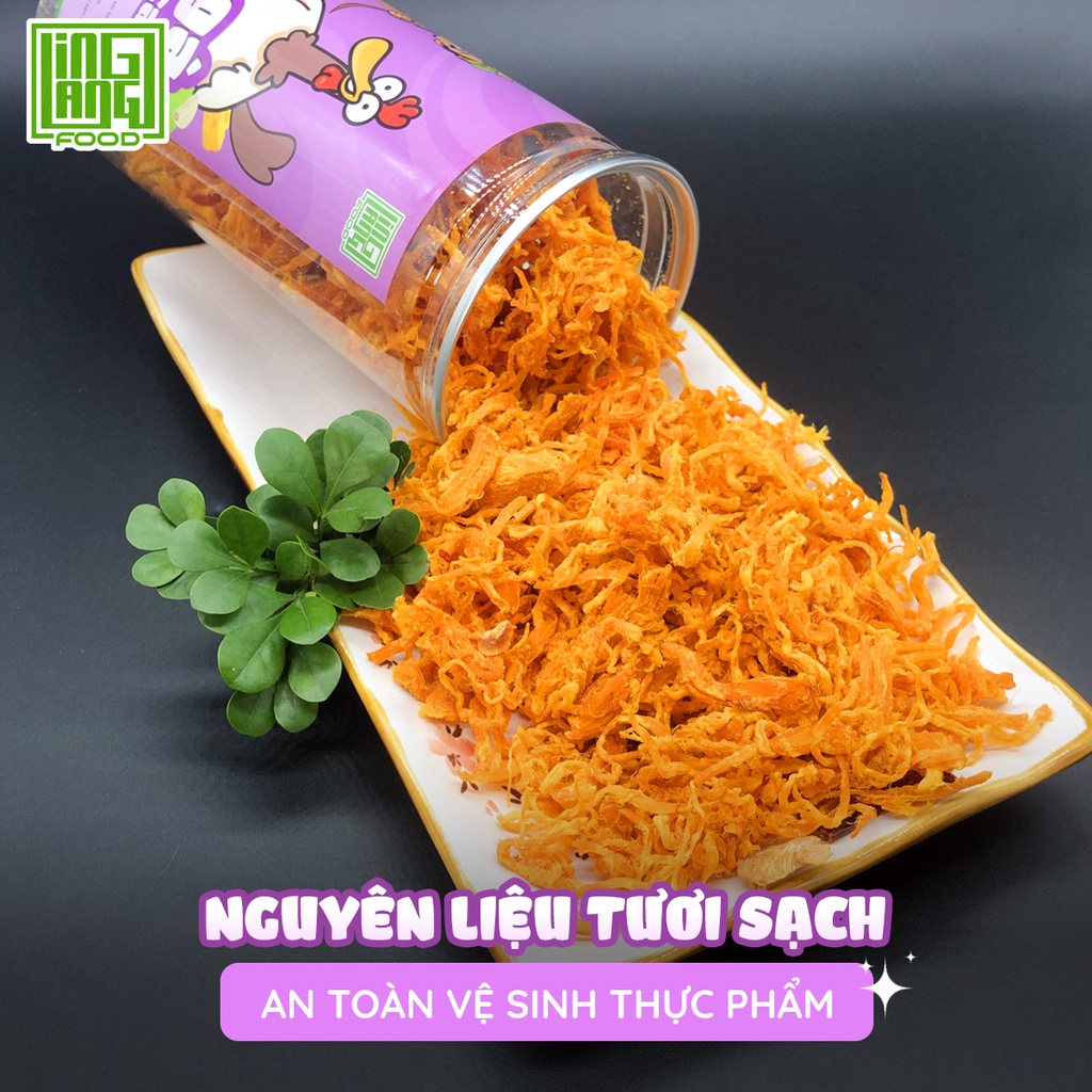 Khô gà bơ tỏi xé cay 300g loại ngon, gà khô bơ tỏi chuẩn vị Ling Lang Food | WebRaoVat - webraovat.net.vn