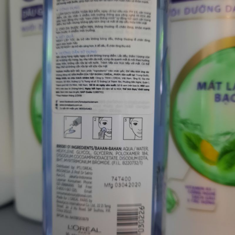 (xanh nhạt) nước Tẩy Trang L’OREAL 3 IN 1 Micellar Water 400ml | BigBuy360 - bigbuy360.vn