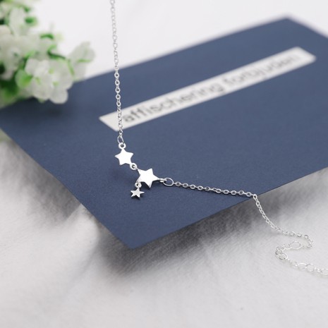 Lắc chân nhỏ xinh ngôi sao rơi xi bạc 925 trắng sáng dễ thương đơn giản - Shop Cà Rốt