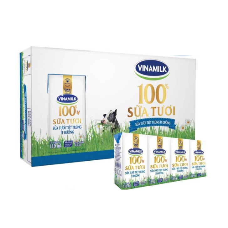 THÙNG 48 HỘP SỮA TƯƠI TIỆT TRÙNG VINAMILK 110ML