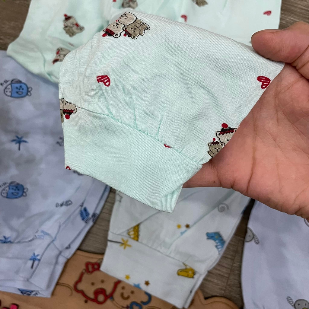 Quần dài peptit hoạ tiết nền màu, quần dài cho bé sơ sinh