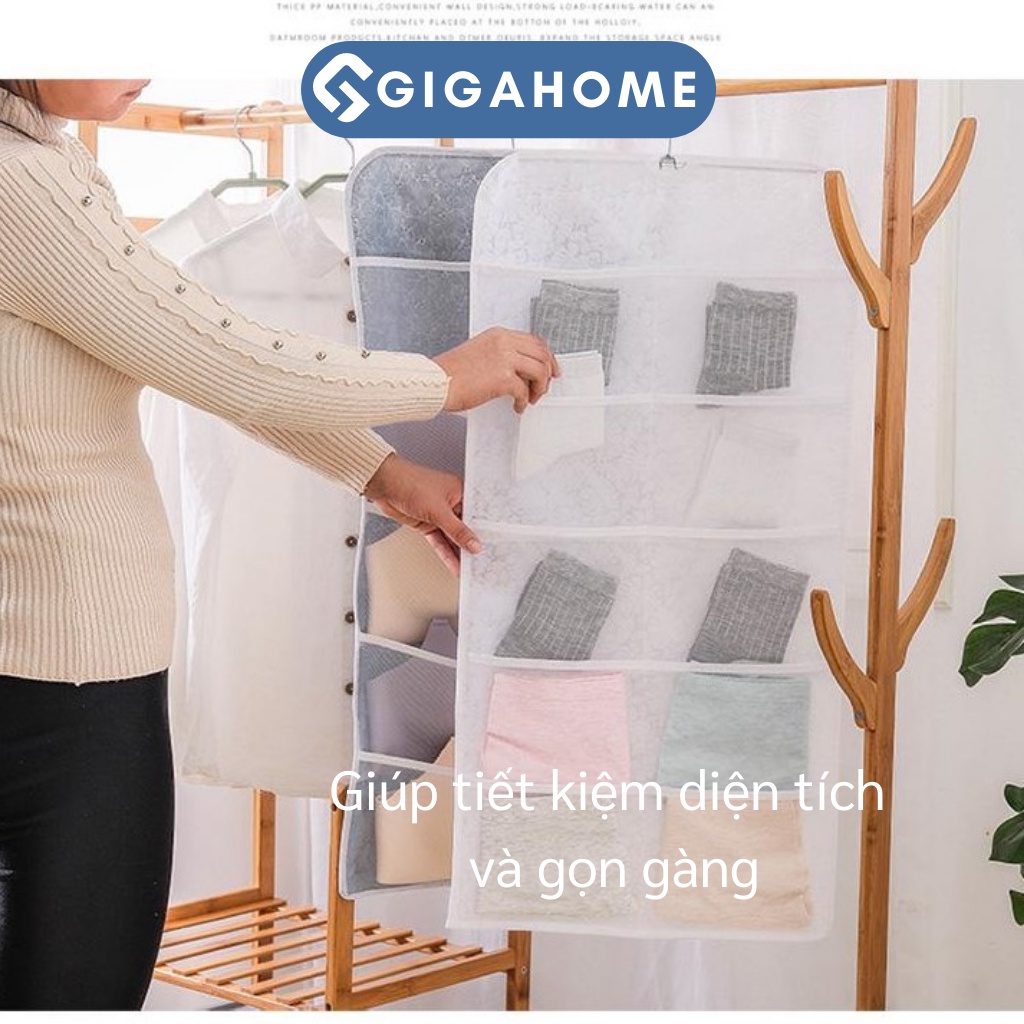 Túi Treo Đồ Lót, Tất Vớ 2 Mặt GIGAHOME Nhiều Ngăn, Tiết Kiệm Không Gian Tủ 6652