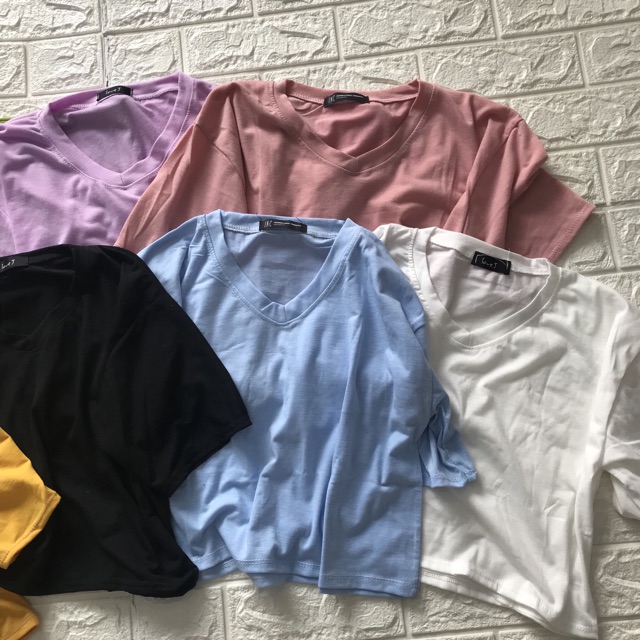 Áo croptop trơn siêu xinh (kèm video và ảnh thật)