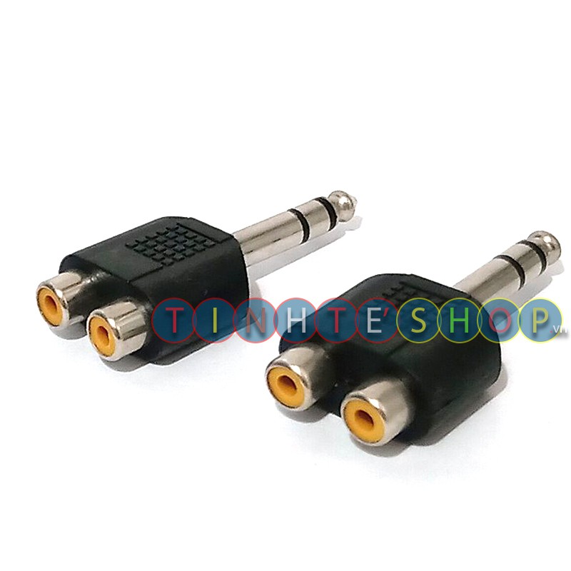 Jack 6ly stereo ra 2 hoa sen - Đầu chuyển 6.5mm TRS sang 2 RCA R+L