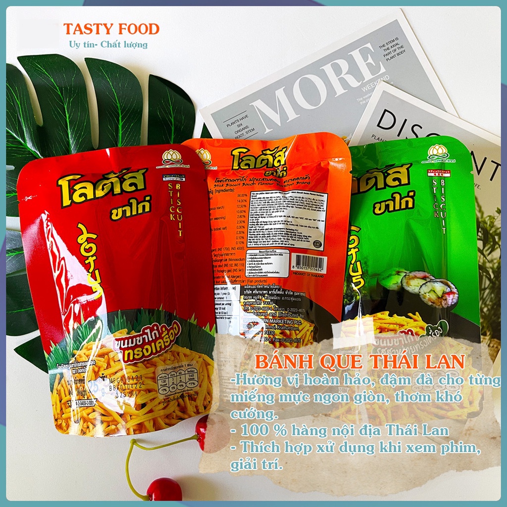 Lốc 13 gói BIM BIM QUE Thái Lan Lotus Biscuit 20g, snack que thái nhập khẩu chính hãng,bánh que đồ ăn vặt Tasty Food