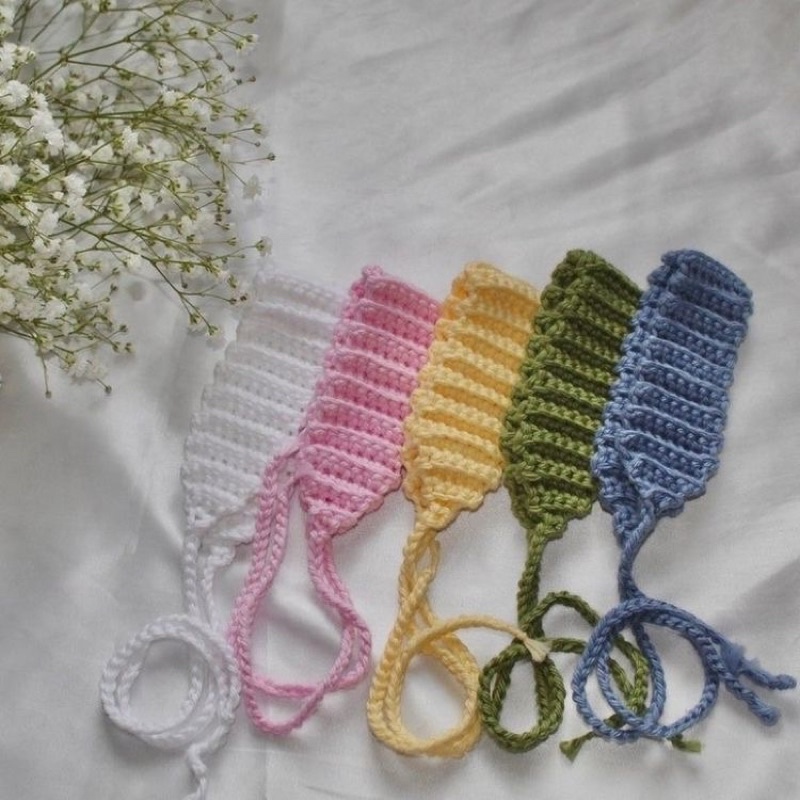 Headband len móc handmade