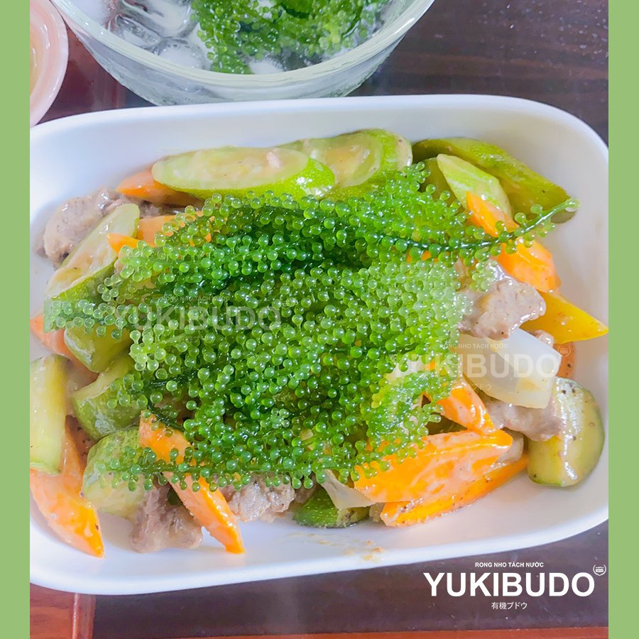 3 Hộp Rong Nho Tách Nước Yukibudo Nha Trang, Khánh Hoà + 6 Gói Xốt Mè Rang ( Hộp 6 gói x 25 gr )