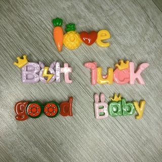 JIBBITZ, STICKER, CHARM CHỮ LOVE, BABY, LUCK, GOOD, BOLT TRANG TRÍ DÉP SỤC