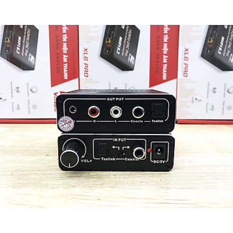 Bộ chuyển âm thanh quang Vinagear XL6 Pro tích hợp nút tăng giảm âm lượng