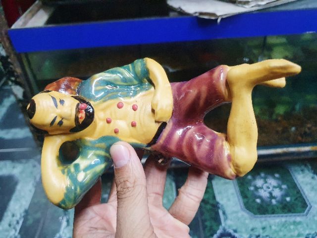 ÔNG NẰM TRANG TRÍ HỒ CÁ NON BỘ 17X10X5CM