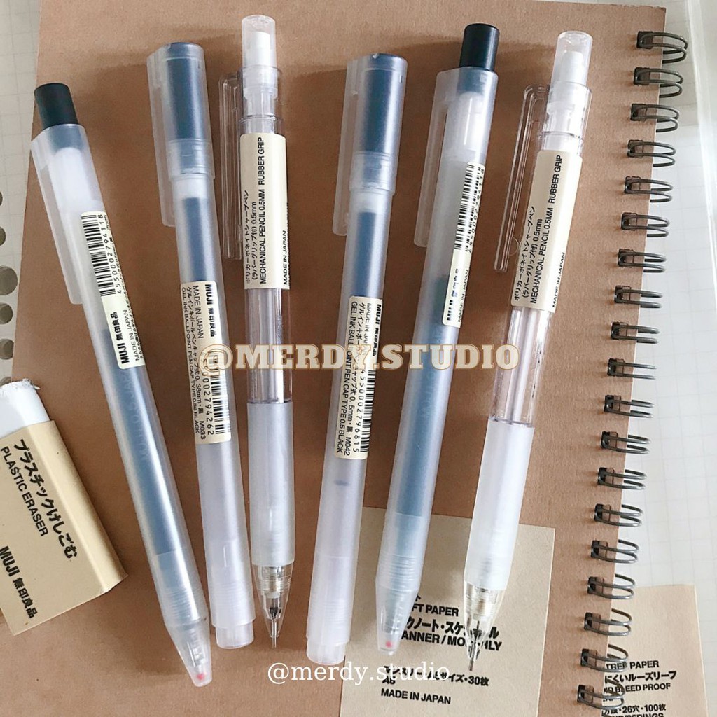 [PICK UP] Bút gel bấm Muji ngòi 0.5mm chính hãng - ảnh thật, có bill