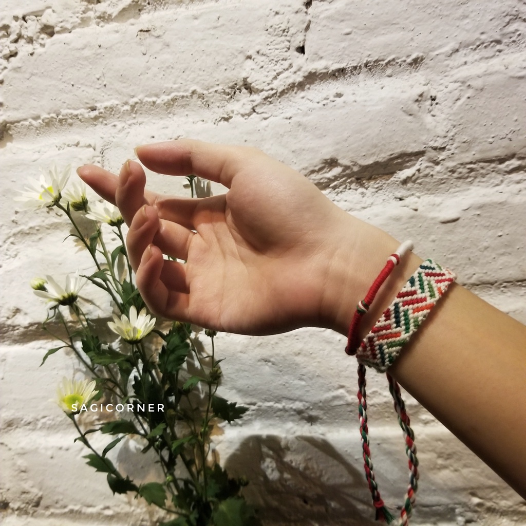 Set vòng Giáng Sinh, Noel l Vòng tay, vòng chân bằng chỉ handmade