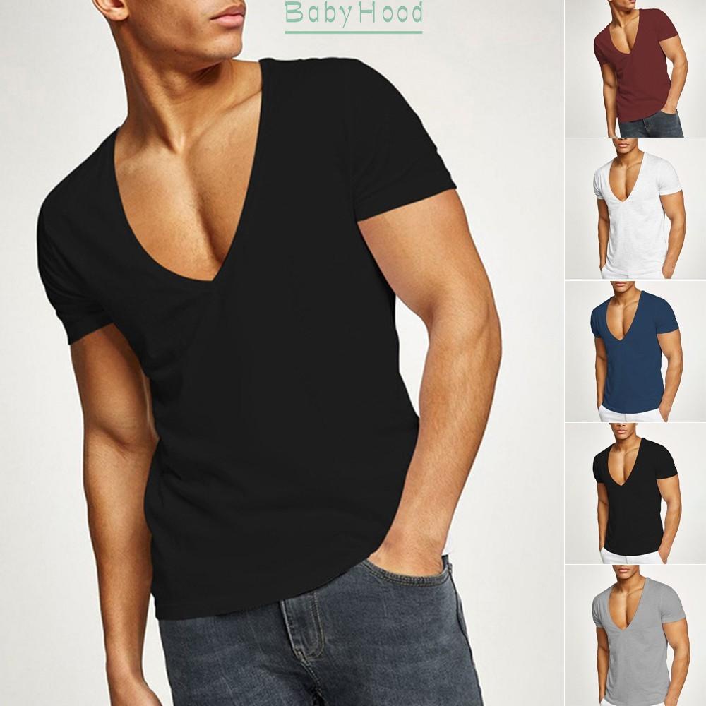 BBHOOD~T-Shirts V-Neck Summer Bodybuilding Breathable Casual Men Short Sleeve