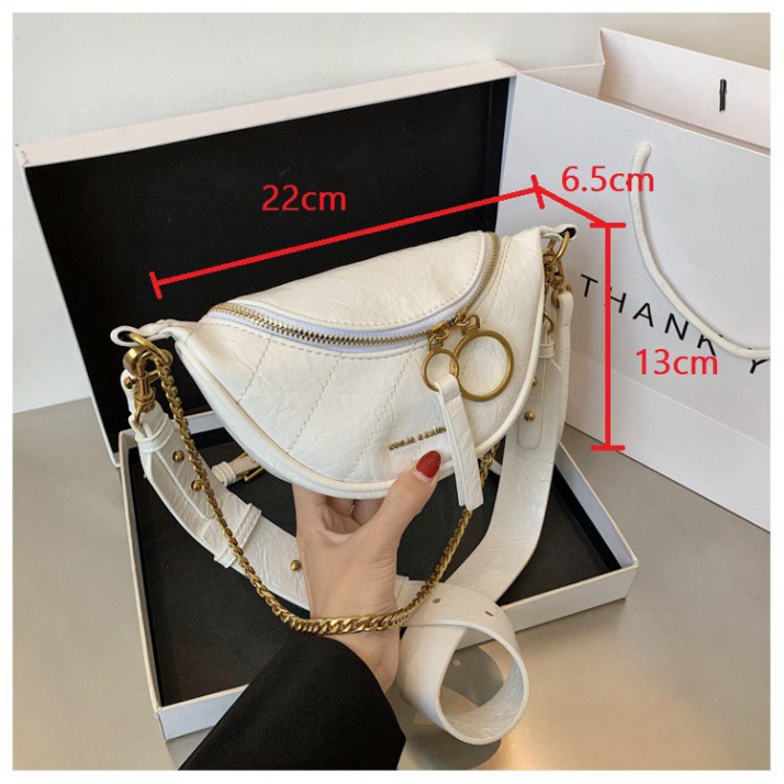 Túi bao tử đeo chéo trước ngực Cnk khóa tròn da PU siêu cấp DC07 - Túi xách Chip Xinh | BigBuy360 - bigbuy360.vn