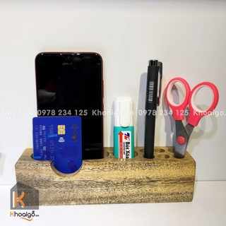 Hộp bút, hộp cắm bút, điện thoại bằng gỗ kích thước 5x5x20cm