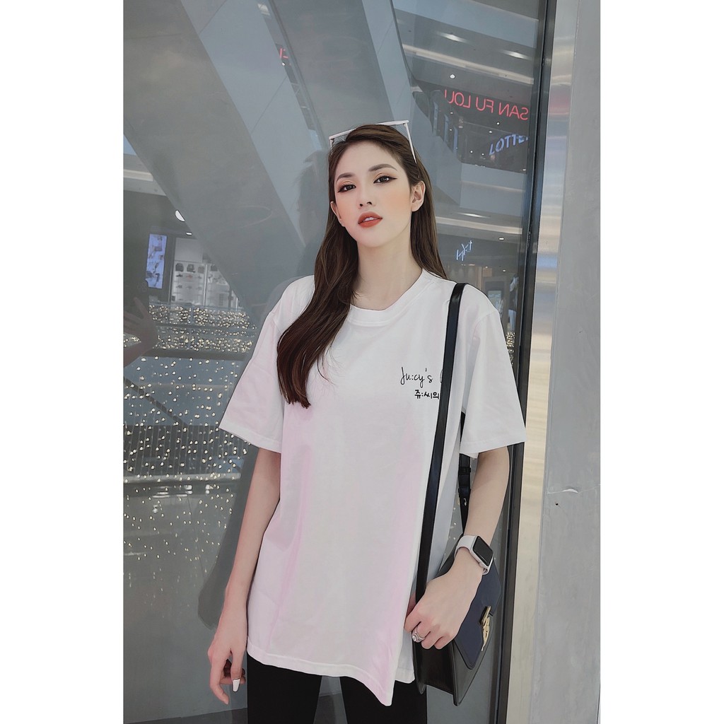 Aó phông nữ, áo thun nữ Ju:cy Hàn Quốc 100% cotton freesize